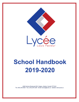 School Handbook 2019-2020