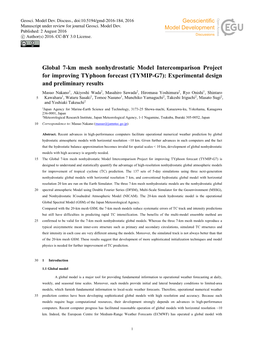 Global 7-Km Mesh Nonhydrostatic Model Intercomparison