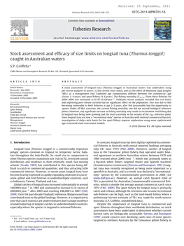 Fisheries Research Stock Assessment and Efficacy of Size Limits On