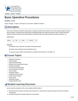 Basic Operative Procedures > Syllabus | Concourse