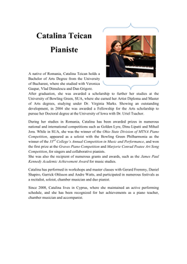 Catalina Teican Pianiste