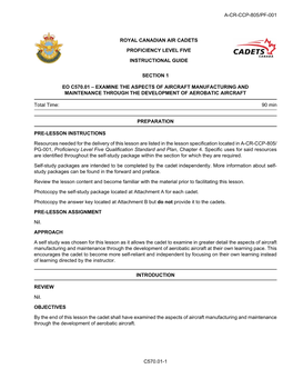 C570.01 – Examine the Aspects of Aircraft Manufacturing and Maintenance Through the Development of Aerobatic Aircraft