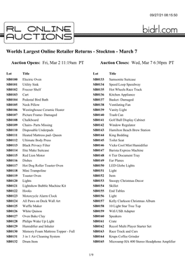 Worlds Largest Online Retailer Returns - Stockton - March 7