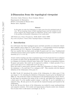 2-Dimension from the Topological Viewpoint 3 Points