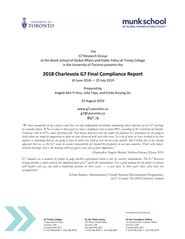 2018 Charlevoix G7 Final Compliance Report 10 June 2018 — 25 July 2019