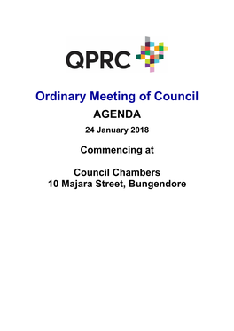 Ordinary Meeting of Council AGENDA 24 January 2018