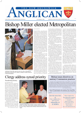 Bishop Miller Elected Metropolitan