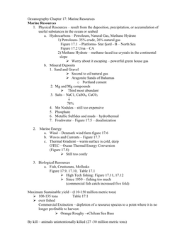 Oceanography Chapter 17: Marine Resources Marine Resources 1