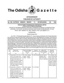 The Odisha G a Z E T T E