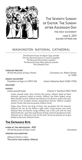 Leaflet (Bulletin) for Holy Eucharist, Sunday, June 5, 2011