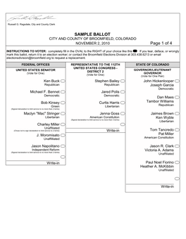 Test Ballot Print Document