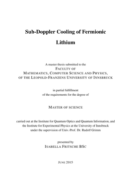 Sub-Doppler Cooling of Fermionic Lithium