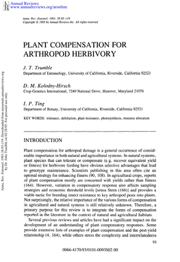 Plant Compensation for Arthropod Herbivory