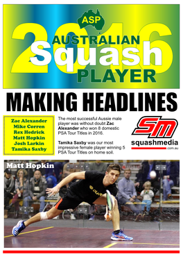 2016 Squash PLAYER AUSTRALIAN