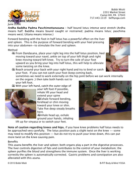 Pose of the Month Ardha Baddha Padma Paschimottanasana