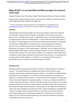 Magic-BLAST, an Accurate DNA and RNA-Seq Aligner for Long and Short Reads