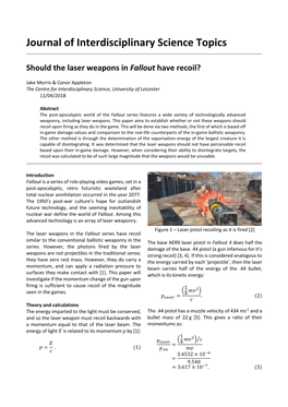 Should the Laser Weapons in Fallout Have Recoil?