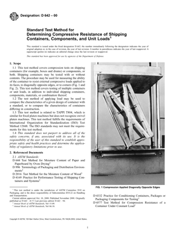 Determining Compressive Resistance of Shipping Containers, Components, and Unit Loads1