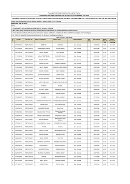 SR. No. Roll No. App. Ref. No. Name of Candidate Fathers Name Category Applied Sub Cat. Date of Birth Marks [Out of 100]