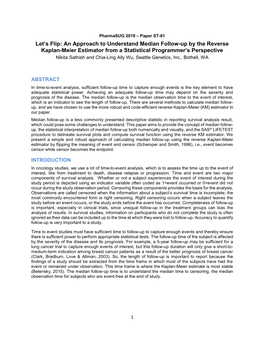 An Approach to Understand Median Follow-Up by the Reverse Kaplan