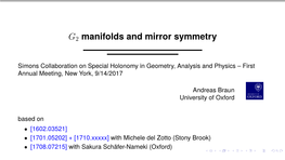 G2 Manifolds and Mirror Symmetry