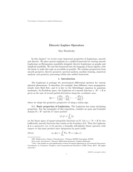 Discrete Laplace Operators