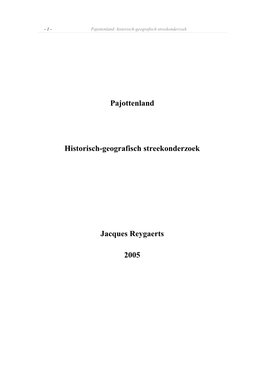 Pajottenland Historisch-Geografisch Streekonderzoek