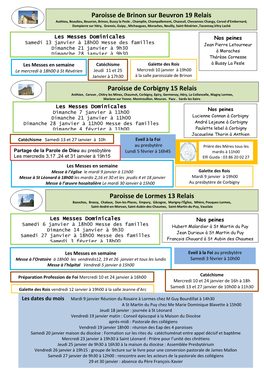 Paroisse De Brinon Sur Beuvron 19 Relais Paroisse De Corbigny 15