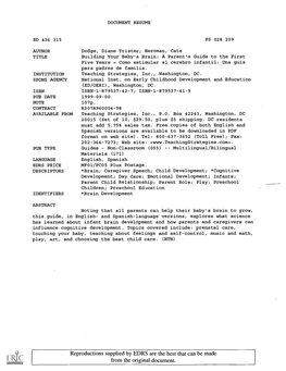 Building Your Baby's Brain: a Parent's Guide to the First Five Years = Como Estimular El Cerebro Infantil: Una Guia Para Padres De Familia