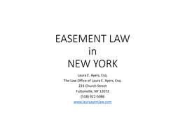 EASEMENT LAW in NEW YORK Laura E