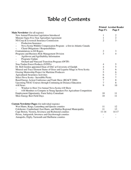 Table of Contents