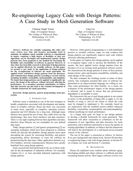 Re-Engineering Legacy Code with Design Patterns: a Case Study in Mesh Generation Software