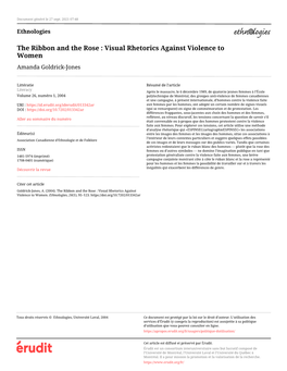 Visual Rhetorics Against Violence to Women Amanda Goldrick-Jones