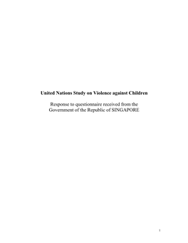 United Nations Study on Violence Against Children Response To