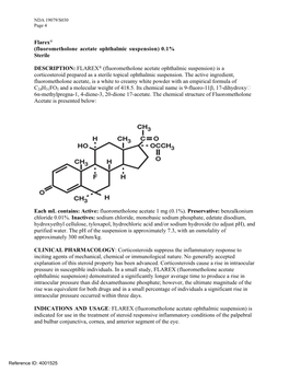 Flarex® (Fluorometholone Acetate Ophthalmic Suspension) 0.1% Sterile