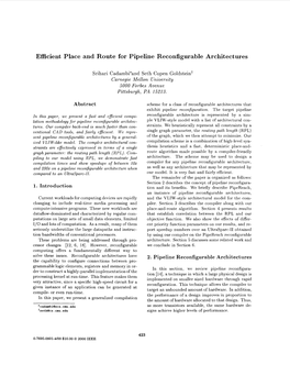 Efficient Place and Route for Pipeline Reconfigurable Architectures