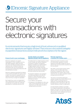 Signature Appliance Secure Your Transactions with Electronic Signatures