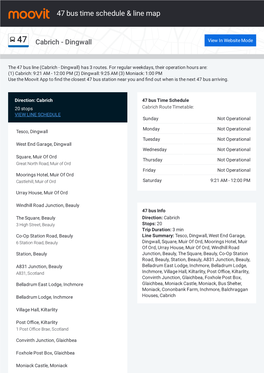 47 Bus Time Schedule & Line Route