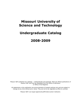 Missouri University of Science and Technology Undergraduate