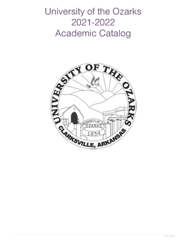 University of the Ozarks 2021-2022 Academic Catalog