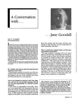 A Conversation With...Jane Goodall