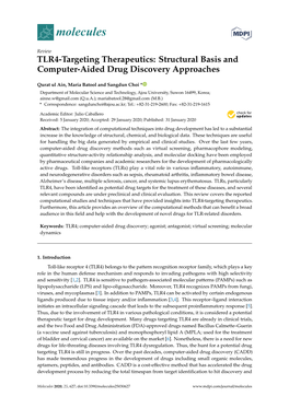 TLR4-Targeting Therapeutics: Structural Basis and Computer-Aided Drug Discovery Approaches