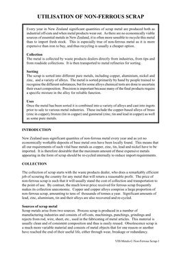 Utilisation of Non-Ferrous Scrap