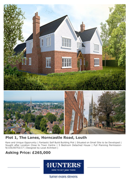 Plot 1, the Lanes, Horncastle Road, Louth Asking Price