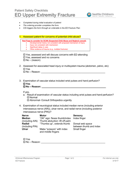 ED Elbow and Forearm Fractures Safety Checklist