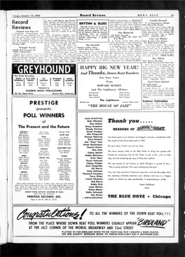 GREYHOUND and Thanks* Down Beat Readers Rendition Makes It