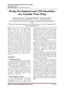 Design Development and CFD Simulation of a Variable Twist Wing