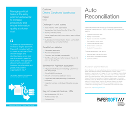 AUTO RECONCILIATION SERVER • Cost Reduction