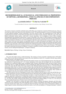 Arthropoda: Insecta) Species in Decomposition Process