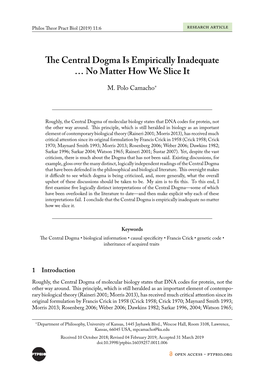 The Central Dogma Is Empirically Inadequate … No Matter How We Slice It